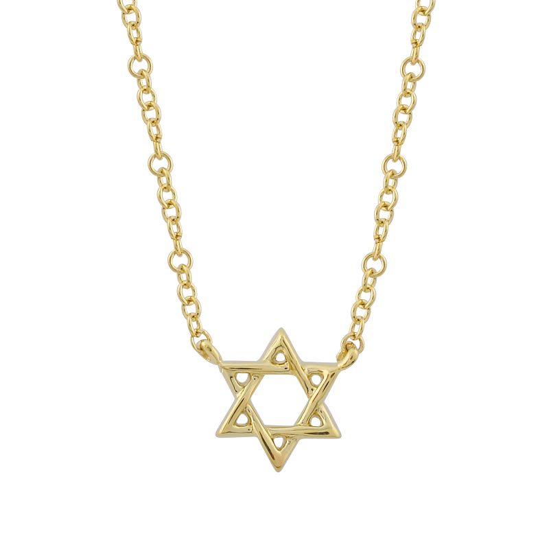 14K Gold Star of David Necklace