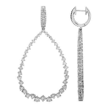 14k White Gold Pear Shape Diamond Earrings