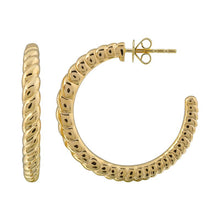 Load image into Gallery viewer, 14K Yellow Gold Braided Open Hoop Earrings
