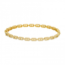 Load image into Gallery viewer, 14k Yellow Gold Diamond Link Bangle
