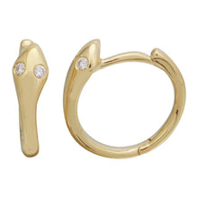 Load image into Gallery viewer, 14K Yellow Gold Snake Huggie Earrings
