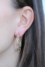 Load image into Gallery viewer, 14K Gold Diamond Chain Link Hoop Earrings
