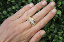 Load image into Gallery viewer, 14K Yellow Gold Diamond Bar Fluted Cigar Ring