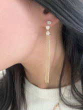 Load image into Gallery viewer, 14K Yellow Gold Diamond Hanging Fringe Earrings
