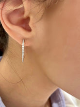 Load image into Gallery viewer, 14K White Gold Diamond Hoop Earrings
