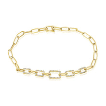 Load image into Gallery viewer, 14K Yellow Gold Diamond Chain Bracelet
