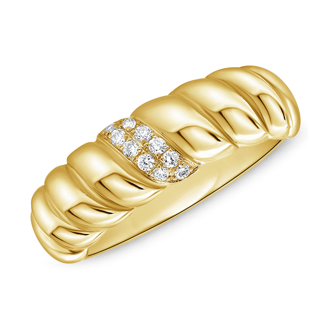 14K Gold and Diamond Braided Ring