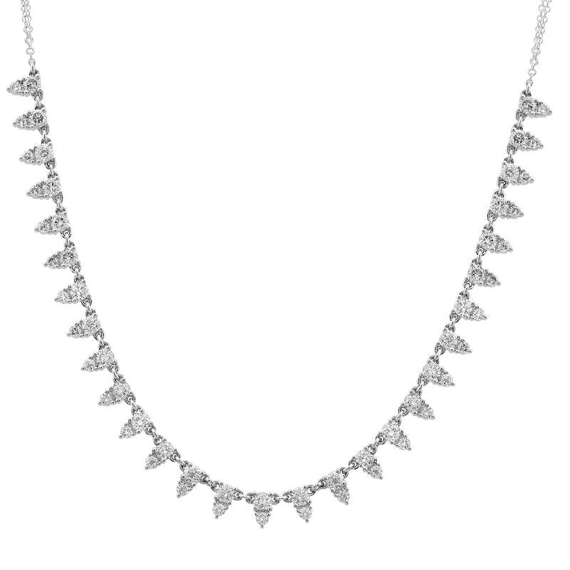 14k White Gold Pear Shape Diamond Necklace