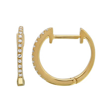 Load image into Gallery viewer, 14k Gold Diamond Huggie Earrings
