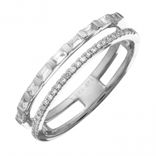 Load image into Gallery viewer, 14K White Gold Double Diamond Band

