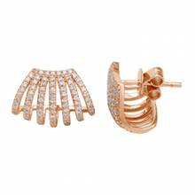 Load image into Gallery viewer, 14K Gold Diamond Cage Lobe Earrings
