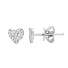 Load image into Gallery viewer, 14K Gold Heart Diamond Earrings
