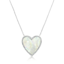 Load image into Gallery viewer, 14K Gold Mother Of Pearl and Diamond Heart Necklace
