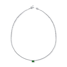 Load image into Gallery viewer, 14K Gold Emerald Solitaire Diamond Necklace
