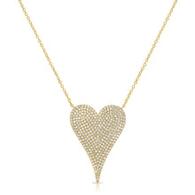 Load image into Gallery viewer, 14K Gold Diamond Jumbo Elongated Heart Necklace
