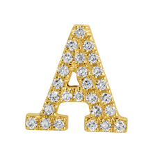 Load image into Gallery viewer, 14K Yellow Gold Diamond Letter Charm
