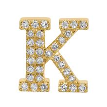 Load image into Gallery viewer, 14K Yellow Gold Diamond Letter Rondelle Charm
