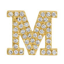 Load image into Gallery viewer, 14K Yellow Gold Diamond Letter Rondelle Charm
