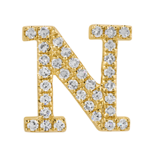 Load image into Gallery viewer, 14K Yellow Gold Diamond Letter Rondelle Charm
