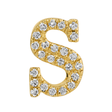 Load image into Gallery viewer, 14K Yellow Gold Diamond Letter Charm
