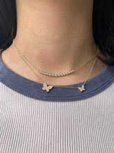 Load image into Gallery viewer, 14K Gold Double Diamond Butterfly Necklace
