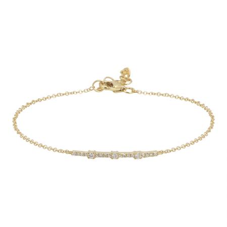 14K Yellow Gold Diamond Bar Bracelet
