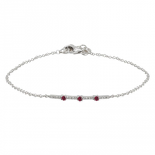 Load image into Gallery viewer, 14K Gold Ruby and Diamond Bar Bracelet
