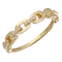 Load image into Gallery viewer, 14k Yellow Gold Link Diamond Ring
