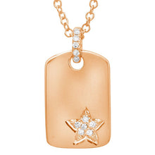 Load image into Gallery viewer, 14K Gold Name Tag Diamond Star Necklace
