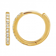 Load image into Gallery viewer, 14K Yellow Gold Diamond 11mm Huggies
