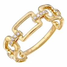 Load image into Gallery viewer, 14k Yellow Gold Diamond Link Ring
