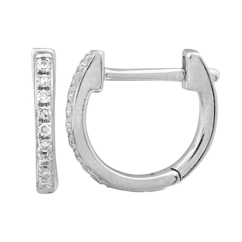 14K Gold Diamond 9mm Huggies (sold as single)