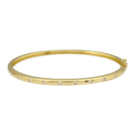 14K Yellow Gold Diamond Studded Bangle