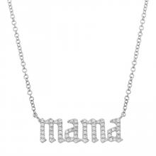 Load image into Gallery viewer, 14k White Gold Diamond Mama Necklace
