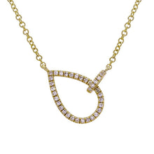 Load image into Gallery viewer, 14k Yellow Gold Open Pear Drop Necklace
