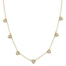 Load image into Gallery viewer, 14k Gold Trillion White Topaz Necklace
