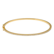 Load image into Gallery viewer, 14K Gold 1 Row Diamond Bangle
