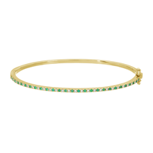Load image into Gallery viewer, 14K Yellow Gold Diamond Emerald Bangle

