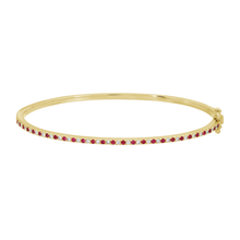 Load image into Gallery viewer, 14K Yellow Gold Diamond Ruby Bangle

