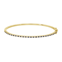 Load image into Gallery viewer, 14K Yellow Gold Diamond Sapphire Bangle
