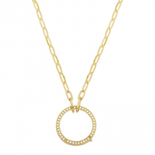 Load image into Gallery viewer, 14K Yellow Gold Diamond Clasp Link Necklace
