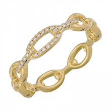 Load image into Gallery viewer, 14K Yellow Gold Diamond Link Ring
