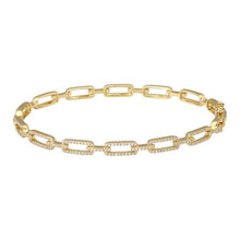 Load image into Gallery viewer, 14K Gold Diamond Link Bangle
