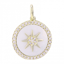 Load image into Gallery viewer, 14k Mother of Pearl Diamond Necklace Charm
