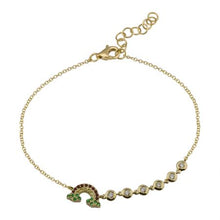 Load image into Gallery viewer, 14k Yellow Gold Rainbow Diamond Bezel Bracelet
