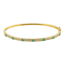Load image into Gallery viewer, 14K Yellow Gold Diamond Stone Studded Bangle
