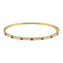 Load image into Gallery viewer, 14K Yellow Gold Diamond Stone Studded Bangle
