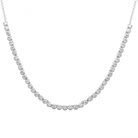 14K Whie Gold Diamond Necklace