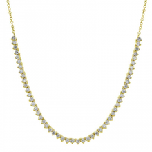 Load image into Gallery viewer, 14K Gold Three Prong Diamond Necklace
