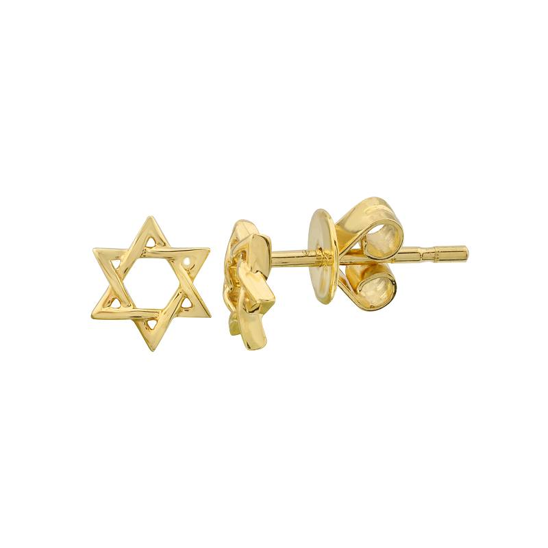 14K Yellow Gold Star of David Mini Stud (Sold as Single)